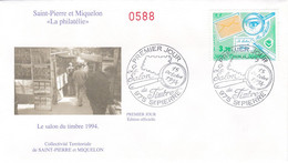 St Pierre & Miquelon PREMIER JOUR FDC 1994 606 Salon Du Timbre - FDC