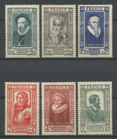 FRANCE 1943 N° 587/592 ** Neufs MNH Superbes C 14 € Célébrités Françaises Du XVIe Siècle Montaigne Henri IV Sully Bayard - Neufs