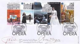 Enveloppe FDC 4335 à 4339 Opéra Opera Bicentenaire Verdi & Wagner - 2011-2014