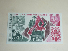 TIMBRE DE FRANCE NON DENTELE N°1740a Immigration Polonaise - 1973 - NEUF SANS CHARNIERE(C.V) - 1971-1980