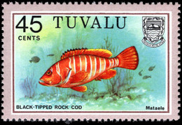 Tuvalu 1979-81 45c Black-tipped Grouper Unmounted Mint. - Tuvalu