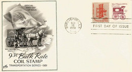 USA. WAGON POST / MAIL WAGON 1890's. FDC Louisiana 1981 - Diligences