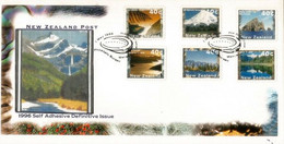 NOUVELLE-ZELANDE. Lacs Et Glaciers De Nouvelle-Zélande. Paysages.  Yvert # 1461a/66a.  FDC  1996 - Briefe U. Dokumente