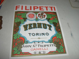 ETICHETTA VERMUT FILIPETTI - Alcoli E Liquori