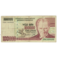 Billet, Turquie, 100,000 Lira, KM:205, TB - Turquie