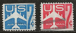 Etats-Unis 1958-1960 N° Y&T : PA. 50 Et 51 Obl. - 2a. 1941-1960 Usados