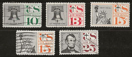 Etats-Unis 1959-1961 N° Y&T : PA. 56 à 60 Obl. - 2a. 1941-1960 Used