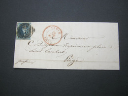 1852 , 20 C. Auf Brief Aus NAMUR - 1849-1865 Medallones (Otros)