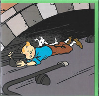 Double Carte Pliante/Dubbele Vouwkaart/Doppelte Faltkarte** Tintin/Kuifje - Milou/Bobbie - L'Île Noire/Het Zwarte Eiland - Philabédés (cómics)