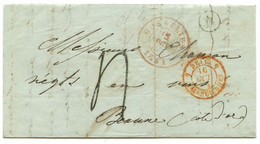 BELGIQUE - CAD GOSSELIES + BOITE A SUR LETTRE AVEC TEXTE DE FRASNES POUR LA FRANCE, 1851 - Other & Unclassified