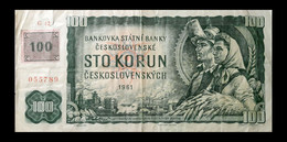 # # # Banknote Tschechien (Czechoslovakia) 100 Korún (mit Klebemarke) # # # - Czech Republic