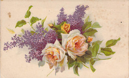 CPA - FLEURS - Roses Blanches Jaunes Et Lilas - Fleurs