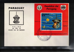 Paraguay 1975 Space / Raumfahrt Satellite HELIOS Block FDC - Amérique Du Sud