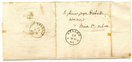 BELGIQUE - TAD SIMPLE CERCLE CELLES SUR LETTRE EN FRANCHISE, 1863 - Zonder Portkosten