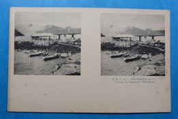 Cauterets   -2 X Cpa Carte Stereoscope Stereoscopique. Stereo Scoop Kaart-édit. C.C. N°197 & N°195 - Stereoscope Cards