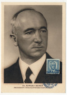 TCHECOSLOVAQUIE - Carte Maximum - Dr Edward Benes, Président De La République. - Cartas & Documentos