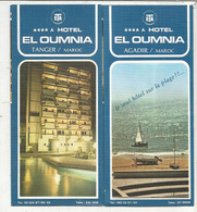 Publicité , Dépliant, Maroc, Hotel EL OUMNIA, Agadir, Tanger, 10 Pages , 2 Scans, Frais Fr 1.95 E - Publicités