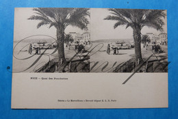 Nice  2 X Cpa Carte Stereoscope Stereoscopique. Stereo Scoop Kaart-édit.E.Le Deley.Qua Ponchettes  Monument Centenaire - Stereoskopie