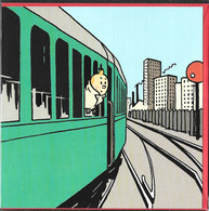 Double Carte Pliante/Dubbele Vouwkaart/Doppelte Faltkarte** Tintin/Kuifje - Milou/Bobbie - L'Île Noire/Het Zwarte Eiland - Philabédés (cómics)