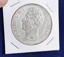 Essai épreuve Uniface Avers 5 Francs Charles X Par TIOLIER Avers Tête Nue Gauche - Abarten Und Kuriositäten