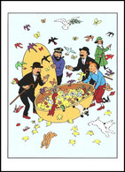 Double Carte Pliante/Dubbele Vouwkaart** - Kuifje/Tintin - Carte De Pâques Double / Dubbel Briefkaarten Voor Pasen - Philabédés (comics)