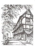 SKETCH OF PRIORY ROW, COVENTRY, WARWICKSHIRE, ENGLAND. UNUSED POSTCARD Ls3 - Coventry