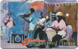 St. Lucia - C&W (GPT) - Musicians Of St. Lucia - 22CSLA - 1995, 9.400ex, Used - Santa Lucía