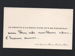 Paris   Carte De Visite Prince Et Prncesse De Polignac   (PPP38079) - Tarjetas De Visita