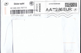 LETTRE SUIVIE PRIORITAIRE, VIGNETTE AA CALISE, ENVELOPPE - 1999-2009 Abgebildete Automatenmarke