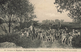 78 - YVELINES - AUBERGENVILLE - Vers Meulan - Chasse, Chien Beagles, Meute Du Château De La Garenne - Superbe - 10495 - Aubergenville