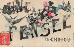 78 - YVELINES - CHATOU - Carte Fantasie Ancienne "une Pensée De" -10571 - Chatou