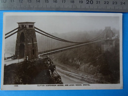 BRISTOL (England) Clifton Suspension Bridge, And Leigh Woods Superb Real Photography New Card Sharp Shot - Bristol