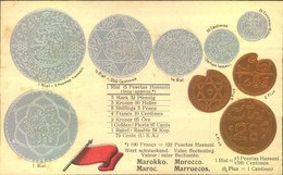 MÜNZEN DER WELT- COINS OF THE WORLD - Prägekarte/ Embossed - MAROKKO - Coins (pictures)