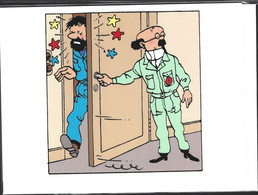 Double Carte Pliante/Dubbele Vouwkaart** - Tintin/Kuifje - Objectif Lune / Raket Naar De Maan / Reiseziel Mond - Philabédés (comics)