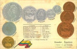 MÜNZEN DER WELT- COINS OF THE WORLD - Prägekarte/ Embossed - ECUADOR - Condor - Münzen (Abb.)