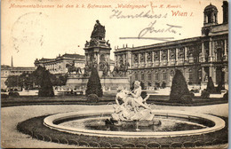 36388 - Wien - Monumentalbrunnen Bei Den K. K. Hofmuseen , Waldnymphe - Gelaufen 1912 - Wien Mitte