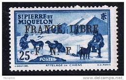 Surcharge «FRANCE LIBRE / F. N. F. L. »  Sur 25 Cent Attelage De Chiens  Y&T 253 ** MNH - Nuevos