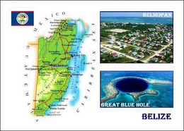Belize Country Map New Postcard * Carte Geographique * Landkarte - Belize
