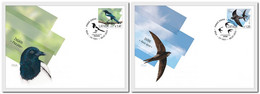 Latvia Lettland 2022 Birds Magpie Common Swift Set Of 2 FDC - Sparrows