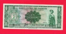 PARAGUAY 1952, Banknote, Used VF,  1 Guarani  (special Overprint On Back) KM 101, - Paraguay