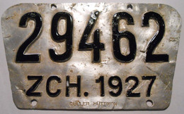 Velonummer Zürich ZH 27 - Plaques D'immatriculation