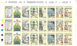 France 1995. 3 Bandes De Carnet N°B2964 Non Dentelés. Les Fables De Jean De La Fontaine. Cote 510€ - 1991-2000