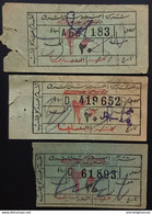 Egypt   3 Bus Tickets   Aminbus El Sharq Com.  Different  Letters. Old Ticket - Tickets - Vouchers