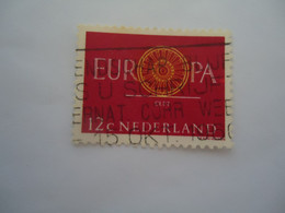 NETHERLANDS  USED STAMPS EUROPA SLOGAN - 1956