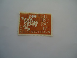 NETHERLANDS  USED STAMPS EUROPA SLOGAN - 1956