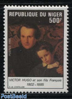 Niger 1985 Victor Hugo 1v, Mint NH, Art - Authors - Paintings - Scrittori