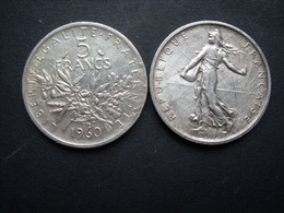 UNE PIECE  DE MONNAIE  DE FRANCE   DE 5 FRANCS EN ARGENT DE 1960 - 5 Francs