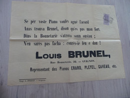 Affiche En Provençal Occitan Marchand De Piano Brunel Louis Avignon 31 X 43 - Posters