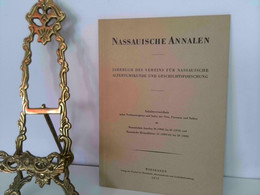 Hrsg. Vom Verein Für Nassauische Altertumskunde Und Geschichtsforschung .Inhaltsverzeichnis Der Bände 39 (1909 - Hesse