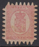 1866-1874. FINLAND. Coat Of Arms. Penni & Mark. Roulette III (long Tongue). 40 PEN. Rose On ... (Michel 9 Cx) - JF522428 - Unused Stamps